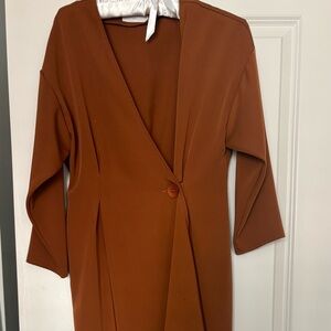 Beautiful burnt orange colored dress midi/length wrap dress